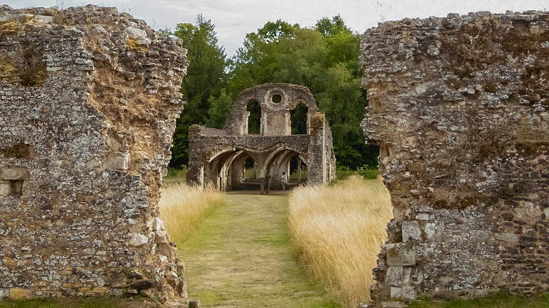 The striking remains of Waverley Abbey in Surrey