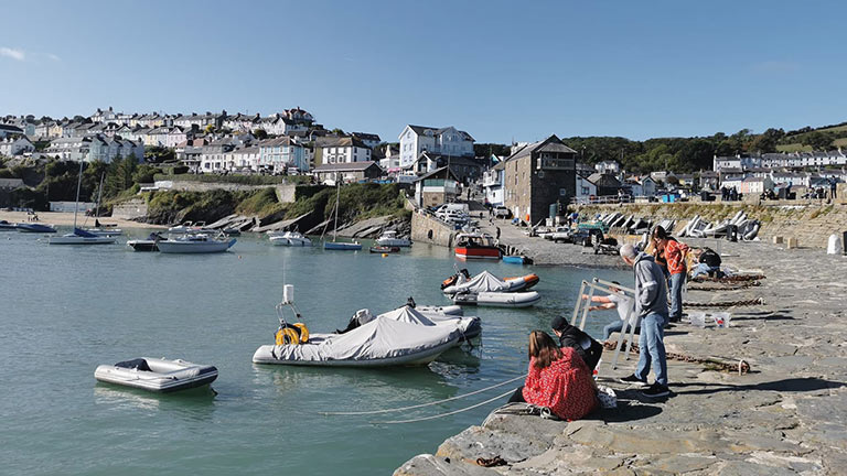 Boats in the harbour in New Quay