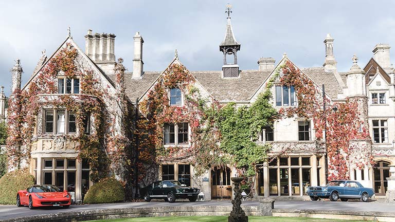 The grand exterior of the 14th Century manor in which Bybrook restaurant resides