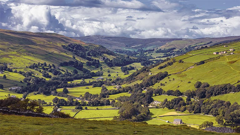 An aerial view of the Yorkshire Dales
